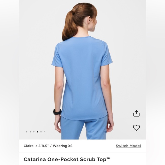 Figs Catarina One-Pocket Scrub Top Ceil Blue - Picture 2 of 4